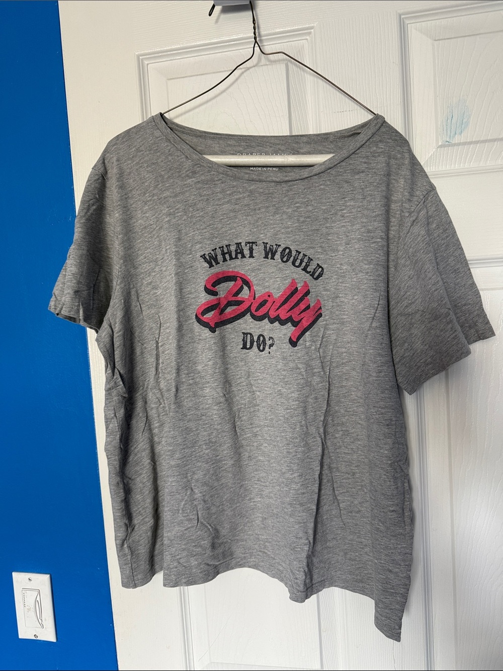 Draper James Heather Gray Graphic Tee with White Logo